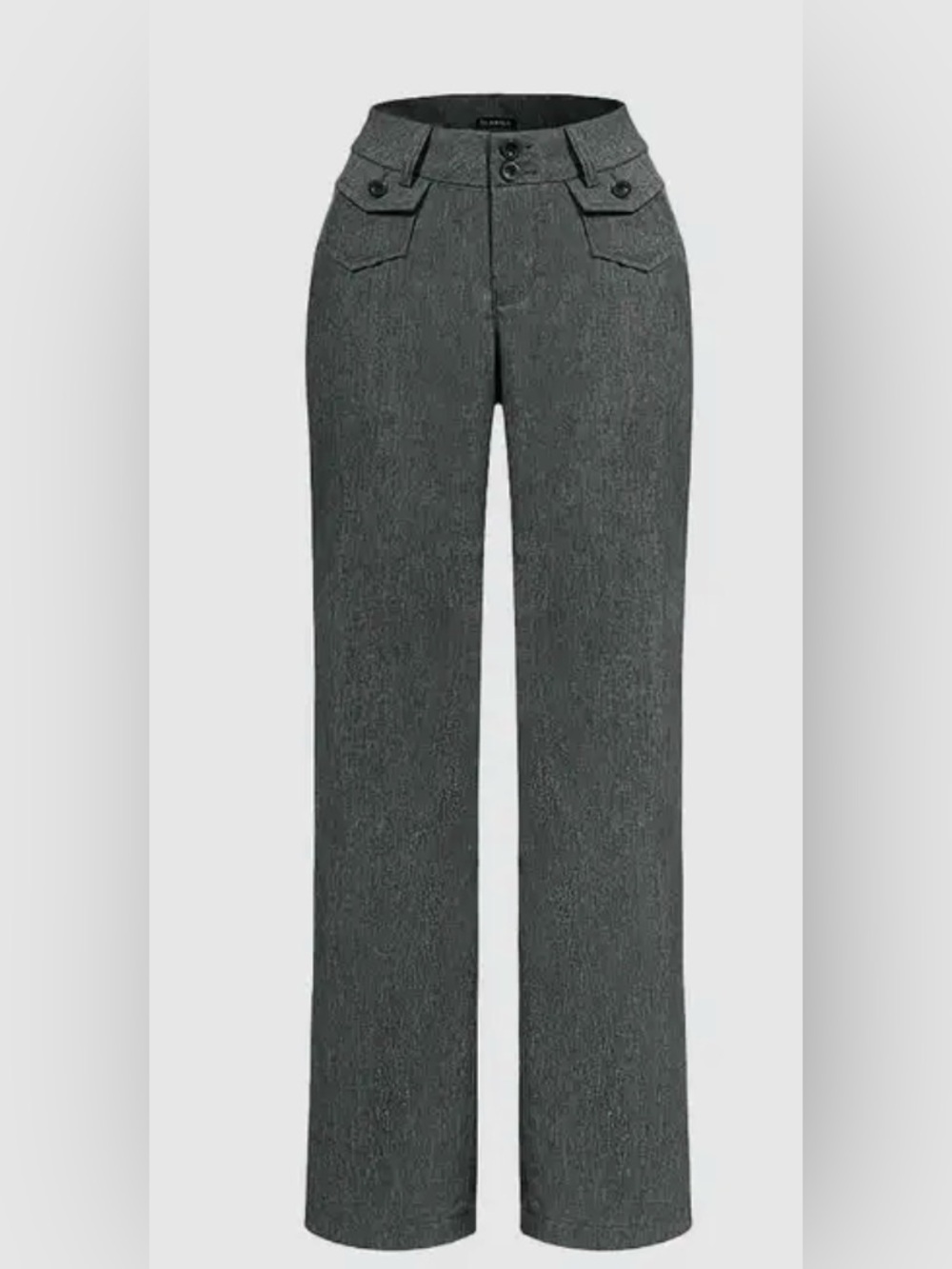 Flamingals High-Rise Wide-Leg Women’s Jeans - Charcoal Gray XL (SKU0098)